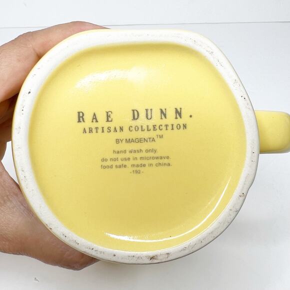 RAE DUNN ARTISAN COLLECTION BY MAGENTA Cotton Tail Cutie Coffee Mug 2022 Yellow - Picture 4 of 6
